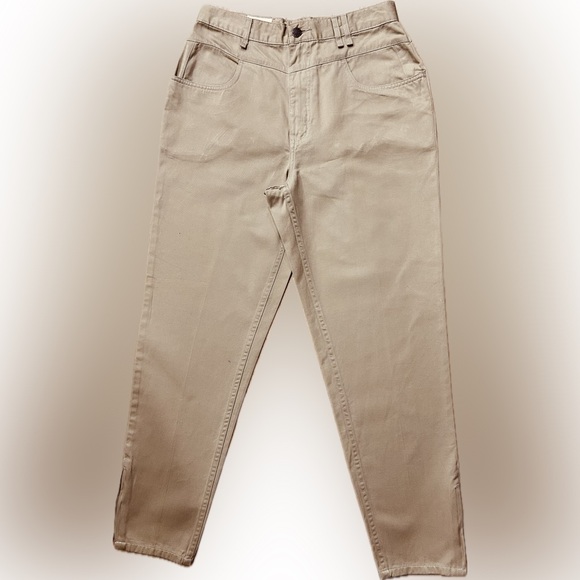 EUC Coca-Cola SZ 12 khaki pants, 4 pockets, tapered legs w/side zip at ankles - Picture 3 of 13